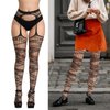 SOUTHRO 5 Pairs Black Fishnet Thigh High Garter Stockings Fish Net Tights for Women - Garter Belts Set & Suspender Pantyhose for Women