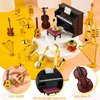 Dollhouse Musical Instruments, Miniature Violin Guitar Piano Drum Trumpet Mini Figurine Ornament for Mini House Musical Room Furnishin