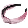 VOCOSTE Velvet Knotted Headband, Velvet Padded Headbands for Women, Fashion Wide Headbands, Pink Velvet Headbands, Non-slip Soft Head Bands Headwear Hairband, Hair Accessories for Women