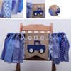 High Chair Pull Flag Blue Truck Logo 1 Year Old Birthday Banner Boy Baby Birthday Party Theme Decoration Props Background for Shooting Children Birthday Commemorative Gift