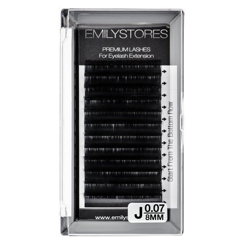 EMILYSTORES Lash Extensions 0.07mm Thickness J Curl Length 8mm Natural Looking Easy Fan Eye Lashes For Eyelash Extensions(0.07,J,8mm)