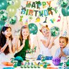 Dinosaur Party Decorations Dino Birthday Supplies Dinosaur Balloons Happy Birthday Banner Hanging Swirls Green Backdrop Curtains Tablecloths Cupcake Toppers Stickers for Baby Showers LilyZheng