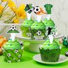 48Pcs Soccer Cupcake Toppers and Wrappers Soccer Party Supplies Soccer Cupcake Decorations for Boys Kids Teens Sport Theme Birthday Cupcake Picks for Soccer Birthday Football Holiday Party Favor Decor
