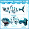 Shark Birthday Party Banner Shark Happy Birthday Banner Shark Theme Party Decorations Ocean Under The Sea Party Hanging Wall Decor for Kids Boys Birthday Party