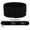 4 Counts Spa Facial Headband Whaline Head Wrap Terry Cloth Headband Stretch Towel with Magic Tape for Bath, Makeup and Sport, 3.5" Wide (Black)
