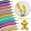LXZFCRG 260 Long Balloons, Shiny Metallic Latex Twisting Balloons for Balloon Animals, Magic Balloons for Birthdays Wedding Party Decorations 100pcs (Metallic Multi)