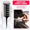 Boao 3 Pieces Hair Comb, 3-Way Highlighting Sectioning Foiling Comb for Hair Coloring, Microbraiding, Styling and Dyeing, Plastic, 3 Count (Pack of 1), Black, 24.5 x 6.5 cm/ 9.65 x 2.56 inches