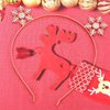 ELEARD Christmas Headbands for Girls Womens Sparky Crystal Reindeer Horn Snow Headbands Santa Holiday Hair Band Headpiece Set of 2 Pieces (Gold)