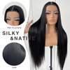 MITIMES 32inch Long Straight Lace Front Wigs Natural Black Glueless Straight Hair Lace Front Wig Pre Plucked Synthetic HD Lace Front Wig For Black Women