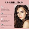 Dulele Peel Off Lip Liner Tattoo with Tweezer, 3PCS Lip Stain Peel Off Brown Lip Liner Set, Transfer-proof Peel Off Lip Stain, Highly Pigmented Lip Liner Stain(Rose)