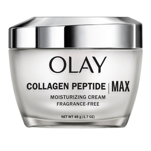 Olay Collagen Peptide MAX Face Moisturizer, Firm - Plump - Hydrate, Fragrance Free Cream with Vitamin B3, 1.7 oz