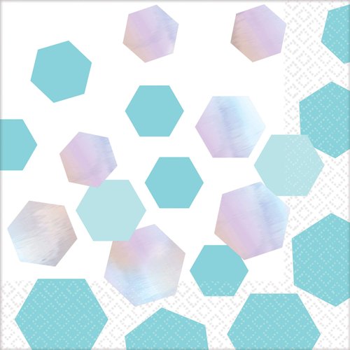 Amscan Shimmering Party Beverage Napkins-Hot-Stamped, One Size, Multicolor