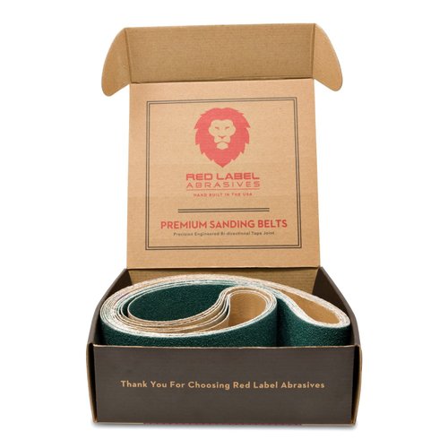 Red Label Abrasives 2 X 36 Inch 80 Grit Metal Grinding Zirconia Sanding Belts, 6 Pack