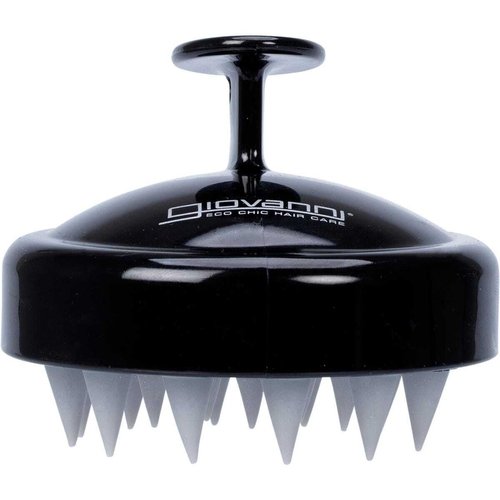 GIOVANNI Scalp Massager & Shampoo Brush - Scalp Brush, Hair Massager, Shampoo Massager Brush Scalp Scrubber, Head Scrubber for Washing Hair, for All Hair Types - Black Handle, Silicone Teeth