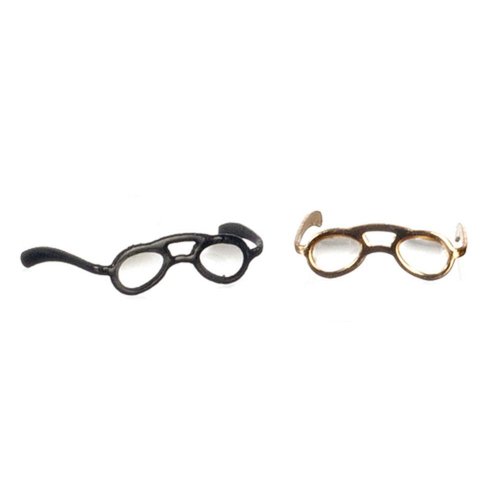 Dollhouse Miniature 1:12 Scale 2 Pc Antique Reading Glasses SET #G7051