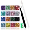 10400PCS Rhinestones, QPRETTY DU Jelly Resin Rhinestones for Crafts, Flatback Non-Hotfix Crystals DIY Nails Gemstone with Tweezer & Picker Pen