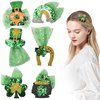 Redvigh St. Patrick's Day Hair Clips 6PCS, Irish Day Hair Clip Glitter Green Clover Hair Clip for St. Patrick's Day Party Girl Dress Up Photo Prop