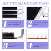 Volume Lash Extensions Easy Fan Volume Lashes .05 .07 8-14mm C/D Curl Mixed Self Fanning 4D 5D 6D~10D Easy Fan Cluster Rapid Automatic Blooming Lash Extensions by WENDY LASHES(0.05-C, 8-14mm)