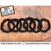 Celestial Silk Mini Scrunchies Small Mulberry Silk Scrunchy Hair Ties 22 Momme Skinny Silk Ponytail Holder, Gentle on Hair, Less Pulling, Breakage - 6 Pack (Black)