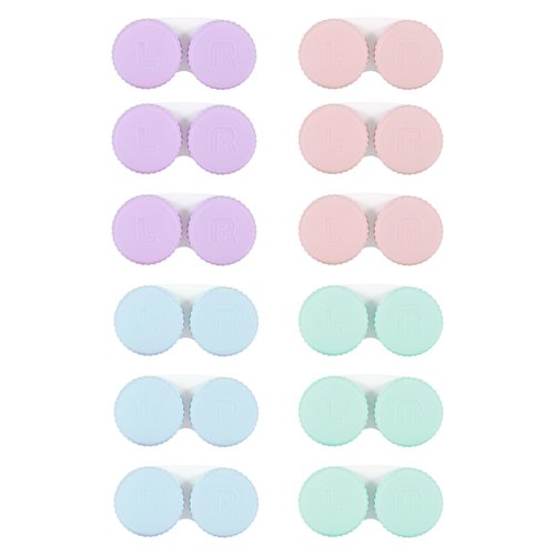 Kmchilj 12Pcs Colorful Contact Lens Case Outdoor Portable Mini Contact Lens Kit Mini Case for Outdoor Travel and Daily Use(multi-color)
