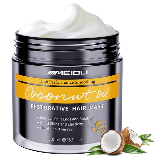 Ivnil MEIDU Keratin Hair Mask for Damaged Hair, Hair Treatment Mask for Color Treated Hair Deep Conditioner, Coconut Oil Deep Repair Conditioning for All Hair Types