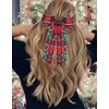 Christmas Hair Bows for Women Green Red Plaid Hair Bows Winter Holiday Bows Hair Ribbons Christmas Holiday Accessories Costume Outfits Party Favors Gifts (Pattern B)