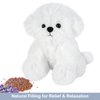 SuzziPals Heatable & Coolable Dog Stuffed Animals, Microwave Heating Pad Stuffed Animal for Cramps & Pain, Stuffed Dog Plush Toys for Anxiety, Puppy Stuffed Animal for Companion, Bichon Frise Dog Gift