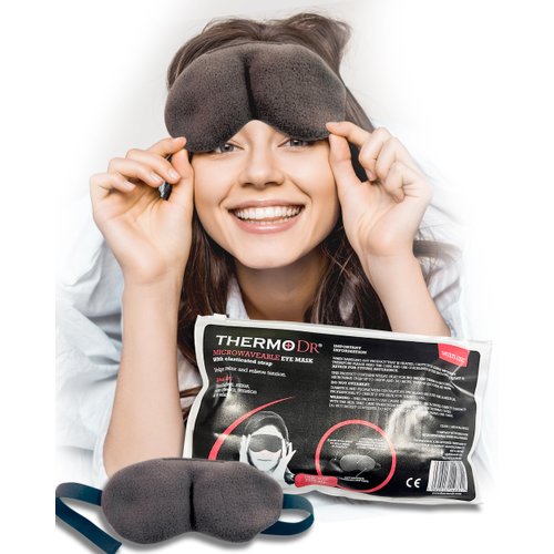 Heated Eye Mask for Dry Eyes - Warm Eye Compress & Dry Eye Mask - Microwaveable Eye Masks with Elastic Strap - Migraine Mask, Soft Fleece for Tired Eyes, UK Cleaned Wheat, Stye & Blepharitis Treatment