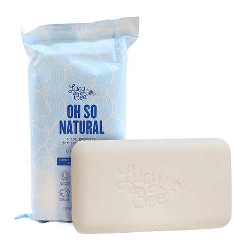 Lucy Bee Certified Organic & All Natural Soap Bar, Moisturizing & Rejuvinating, Dermatologist Approved for Sensitive Skin, Stocking Stuffer, Unscented & 100% Palm Oil Free, 5.3oz