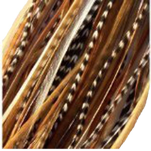 Feather Hair Extensions 6 Feathers 4"-7" Natural Mix Ginger with Beige and Grizzly for Feathers for Hair Extension