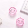 UUYYEO 2 Pcs Glass Nail Art Cups Nail Dipping Jars Nail Dappen Dishes Bowls Nail Powder Holders Nail Liquid Containers with Lid Nail Salon Supplies Hexagon