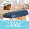 Premium Microfiber Massage Table Flat Sheet by NRG - Natural - Resists Pilling & Wrinkles - 100% Double Brushed Polyester - 120 GSM - Oversized for Comfort - Sheet Measures 77" x 36" x 7"