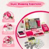 Kids Cash Register Toy with Shopping Cart Toddler Pretend Play Store Cashier Register for Kids with Music / Real Calculator / Scanner Learning Toys for Girls Birthday Gift for 3-8 Year Old Girl