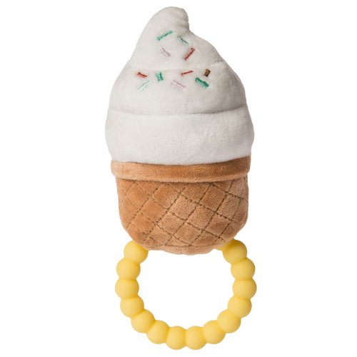Mary Meyer Sweet Soothie Soft Baby Rattle with Teether Ring, Ice Cream