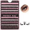 Perfect Key 200 Clusters Natural Look Eyelash Extensions Wispy Lash Clusters D Curl Cluster Lash Extensions 10-18mm 80D-200 Black