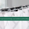 Resze 24 PCS Shower Curtain Rings,Plastic Clear Shower Curtain Hooks,C-Shaped Rings Hook Hanger Bathroom Shower Window Rod