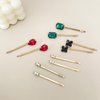 FRDTLUTHW 5 Pairs Bobby Pin Rhinestone Hair Pins for Women Girls(Gold, pack of 10)