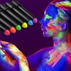 12 Pack Glow in The Dark Paint, Glow in The Dark Face Body Paint Glow Sticks Makeup Face Painting Kits for Kids Adult, Birthday Party Neon Face Paint Crayons for Halloween and Parties (12 Colors)