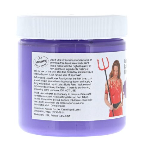 Purple 4 Oz - Liquid Latex Body Paint, Ammonia Free No Odor, Easy On and Off, Cosplay Makeup, Creates Professional Monster, Zombie Arts, Face Paint for Butterfly, Cat, Ursula Halloween Costumes