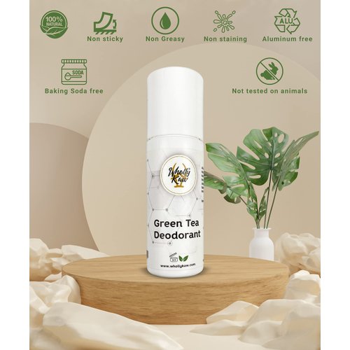 Aluminum free natural deodorant. With Green Tea. Dermatologist tested, baking soda free, oil free, non staining, non sticky. Clean and fresh scent providing protection up to 24 hours