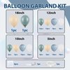 Dusty Blue Balloon Arch Kit,Baby Blue Sand White Matte Balloons for Kids Boy Baby Shower Decorations Birthday Wedding Graduation Bridal Engagement Anniversary Party Supplies