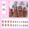 24PCS Valentines Day Press On Nail Short Square French Tip Fake Nails Glitter Heart With Rhinestones Designs Artificial False Nails Romantic Full Cover Acrylic Nails Stick on Nails for Women and Girls
