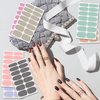 SILPECWEE 16 Sheets Nail Polish Strips Self Adhesive Nail Polish Stickers Full Nail Wraps for Women Gel Nail Strips Fingernails Manicure Sticker Nails with 1pc Nail File (Elegant Style)