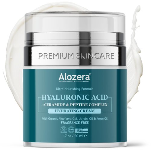 Alozera Hyaluronic Acid Moisturizer Face Cream – Deep Hydration for Dry Skin, Long-Lasting Moistu...