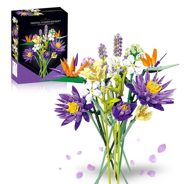 Flower Bouquet Building Sets for Adult, Home Decor Gifts for Mother’s Day, Valentine's Day, Botanical Collection with Fancy Box,Gift for 8 9 10 11 12 Boy Girl or Adult to Decor Collect 891 PCS