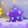 WEWILL 9'' LED Twinkle Star Soft Plush Pillow Toys Glowing Stuffed Star Light up Pillow Plush with Colorful Night Lights Birthday Valentines Gift for Toddler Kids(Purple)