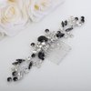 Teyglen Bride Crystal Wedding Hair Comb Black Rhinestone Bridal Side Comb Wedding Hair Accessories Teardrop Crystal Hair Piece Black Headpiece for Women Bride Girls (Black)