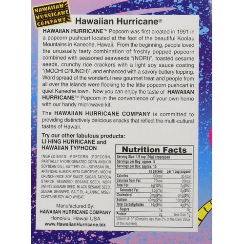 3pk Hawaiian Hurricane Microwave Popcorn Gift Box