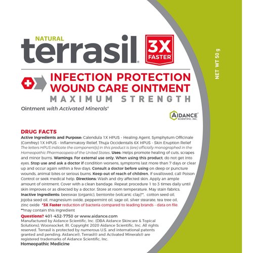 Terrasil Wound Care Max - 3X Faster Healing, Infection Protection Ointment for Bed sores, Pressure sores, Diabetic Wounds, ulcers, cuts, scrapes, and Burns (50 Gram Tube)