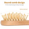 3pcs Mini Hair Wooden Hair Brush Mini Bamboo Hairbrushes Combs Cushion Hair Brush Scalp Massage Comb